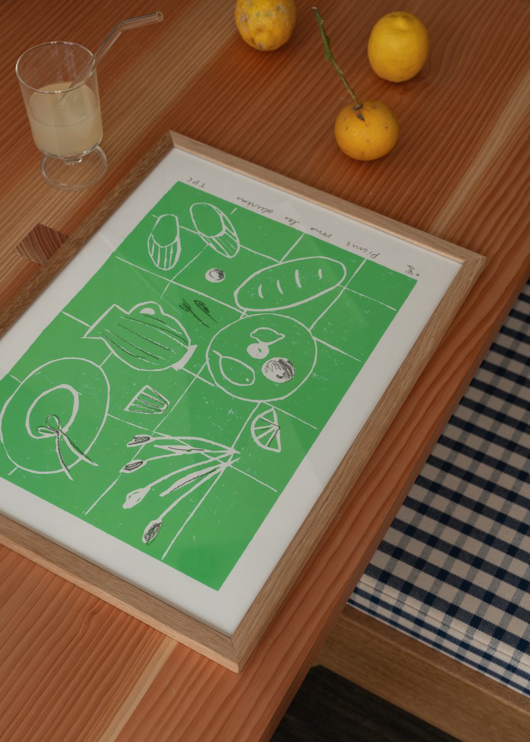 The Poster Club Art Prints Picnic Kunstdruck A4 grün