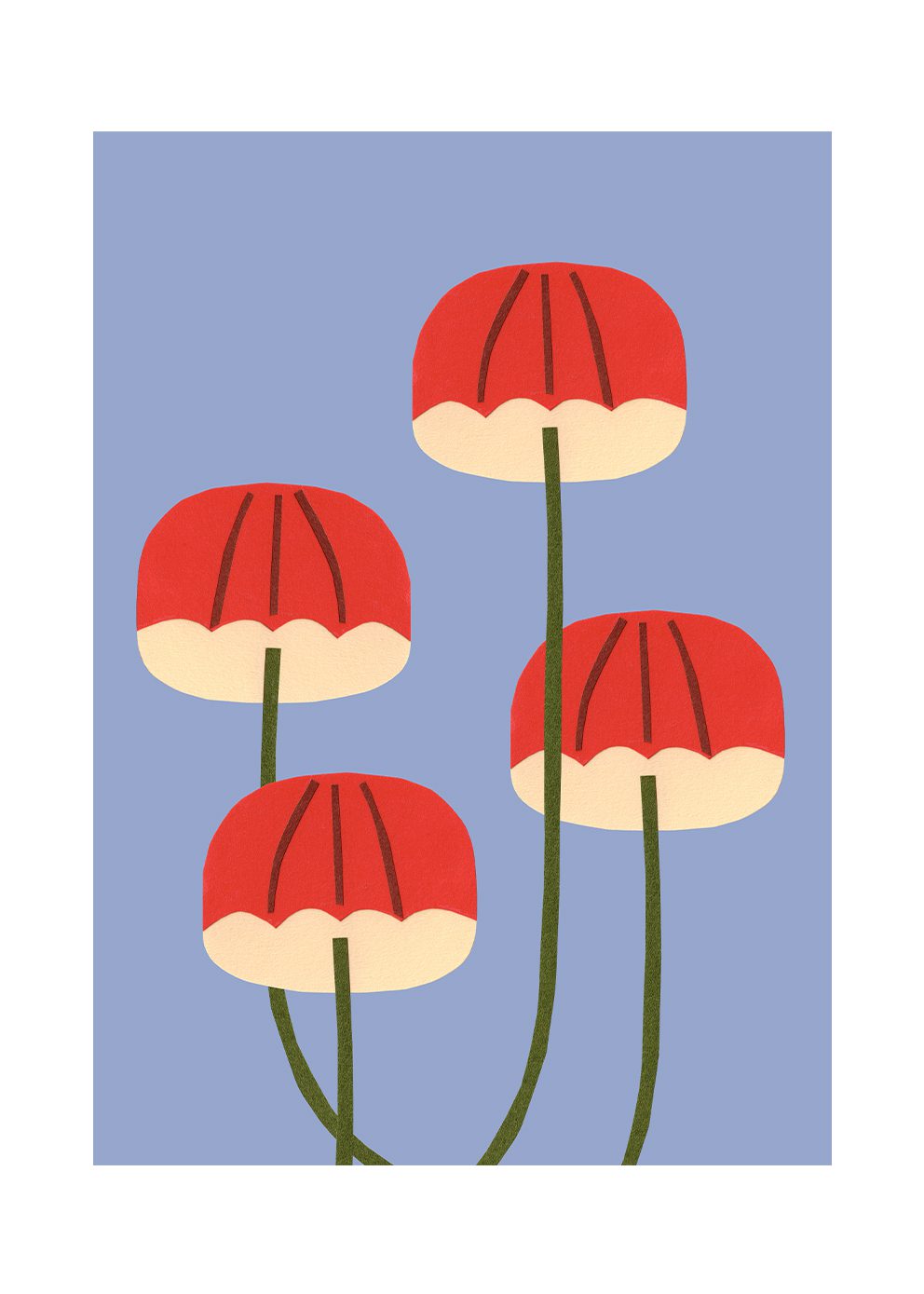 The Poster Club Art Prints Umbrella Mushrooms Poster 30x40 cm Pilzmotiv