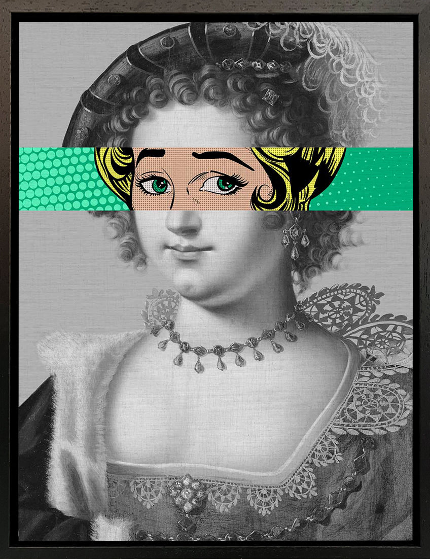 Mineheart Wall Art Pop Portrait Gentildonna Leinwandbild 30x41