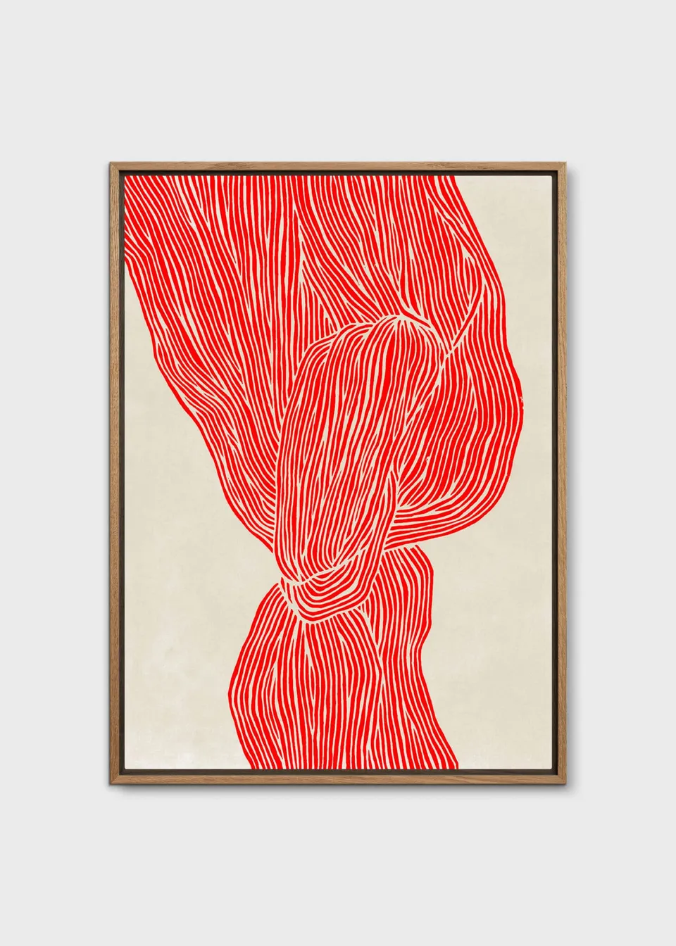 The Poster Club The Line Red Leinwand 30x40 beige