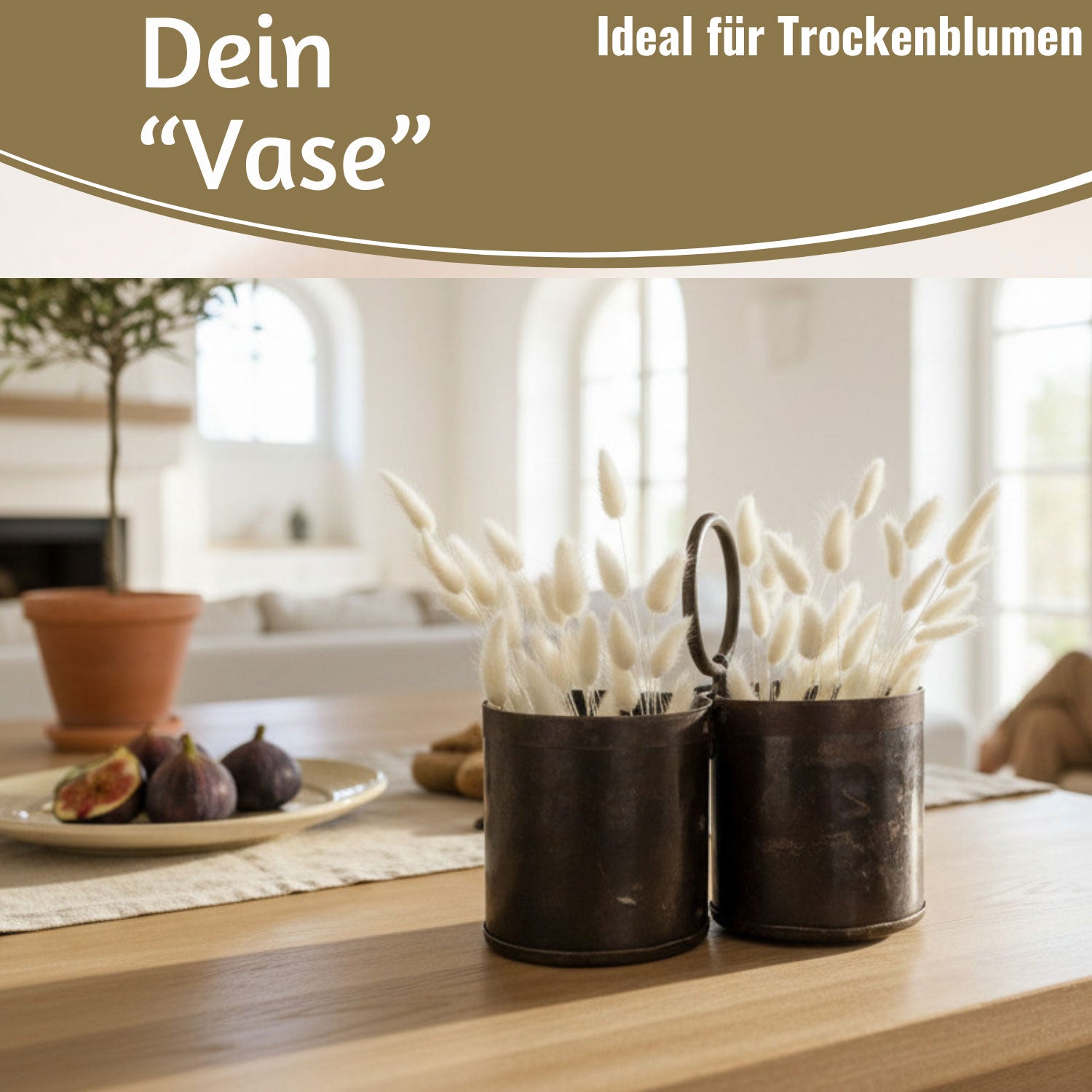 LS-LebenStil Dehli Besteckständer 20cm Rund Eisen 2-fach