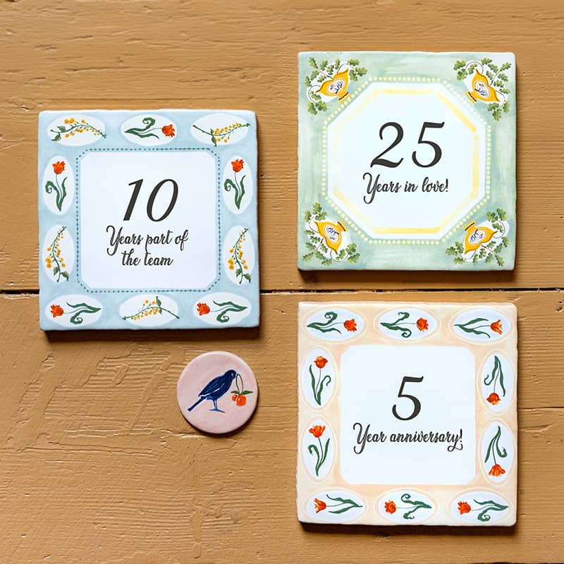 Storytiles Delft blue Garden Flowers Wandfliese S 10x10 cm Zahl