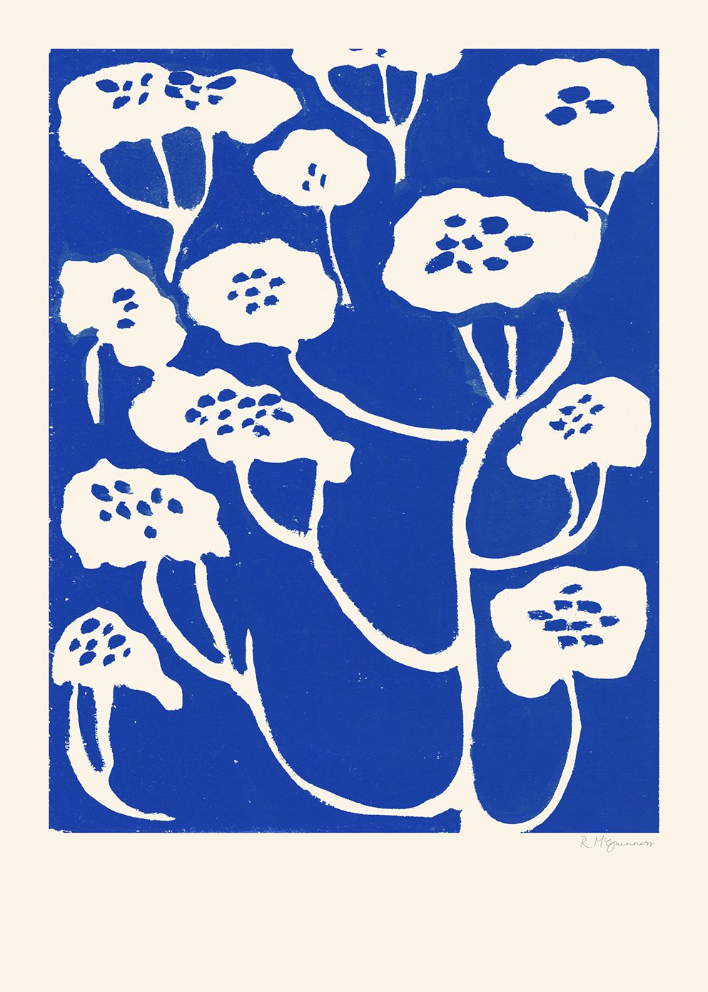 The Poster Club Art Prints Blue Flower Poster 30x40 cm Blau