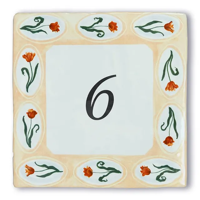 Storytiles Delft blue Garden Flowers Fliese 10x10 cm Hausnummer