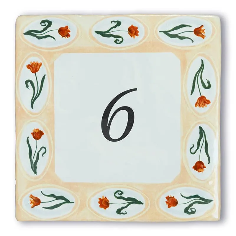 Storytiles Delft blue Garden Flowers Fliese 10x10 cm Hausnummer
