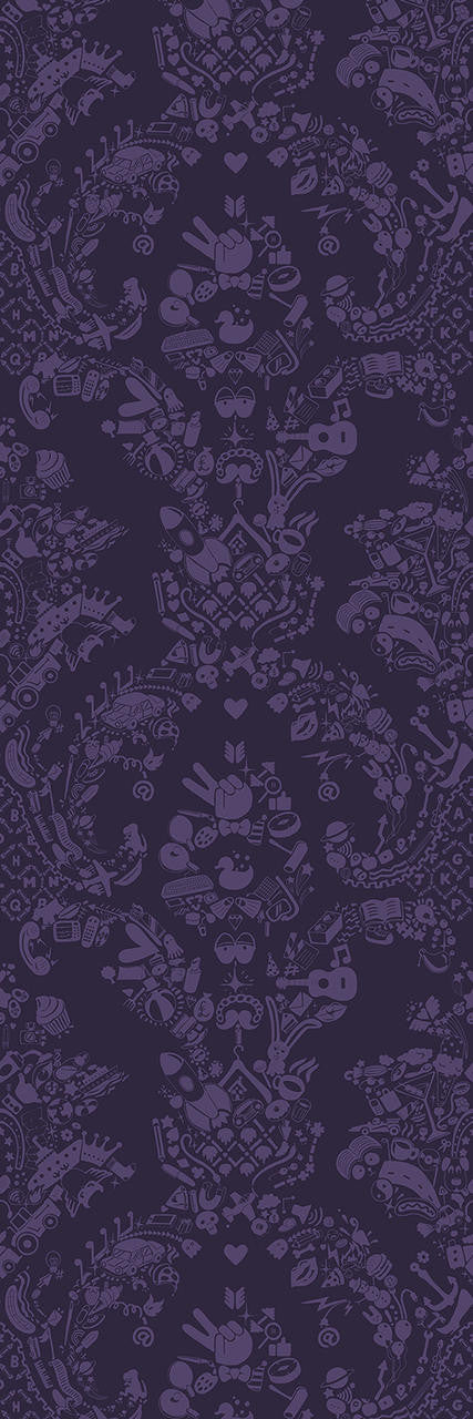 Mineheart Wallpaper New World Damask Tapete Lila 52 cm