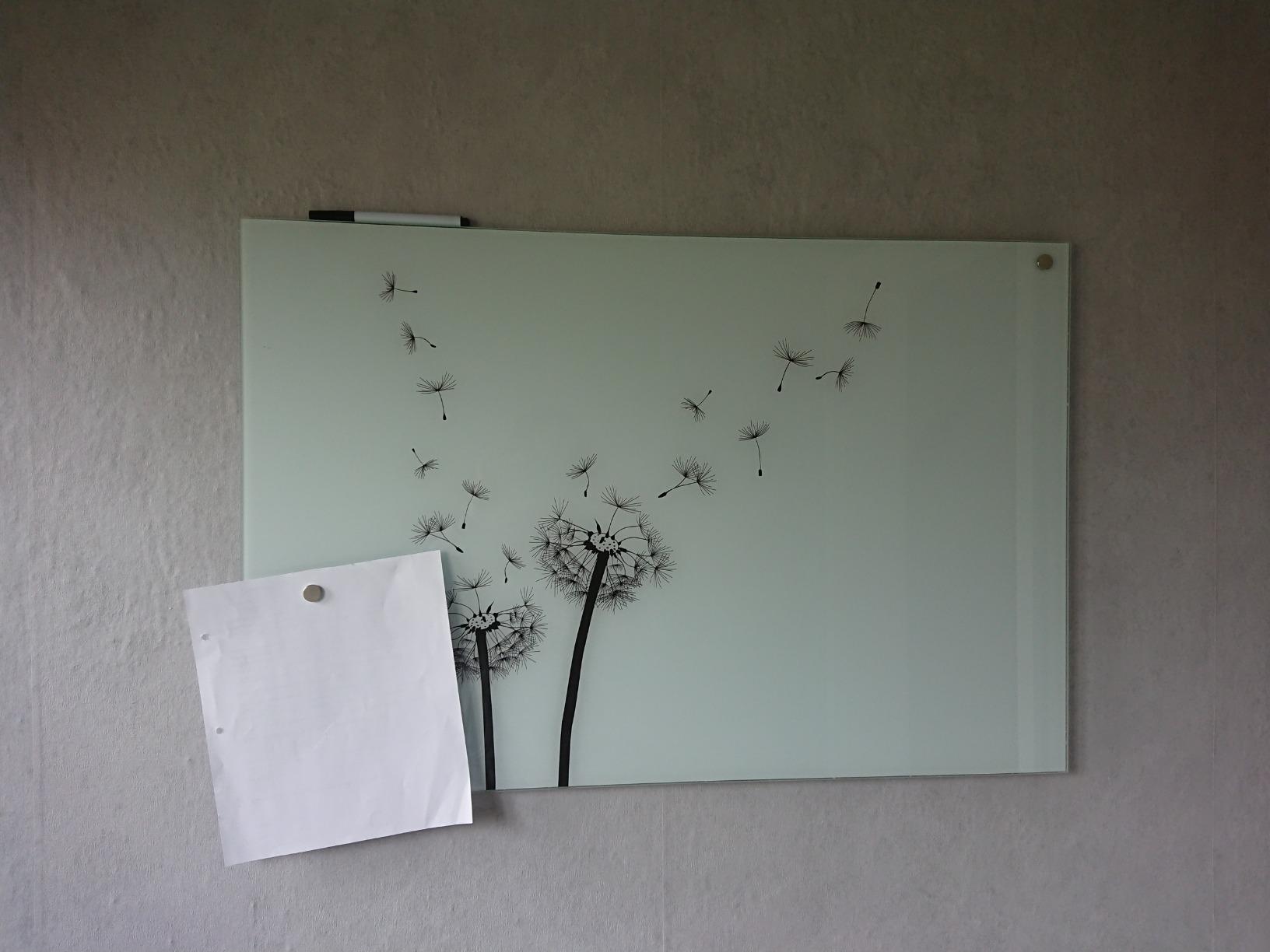 Banjado Magnettafel Pusteblume 2 Glastafel 120x80cm beschreibbar