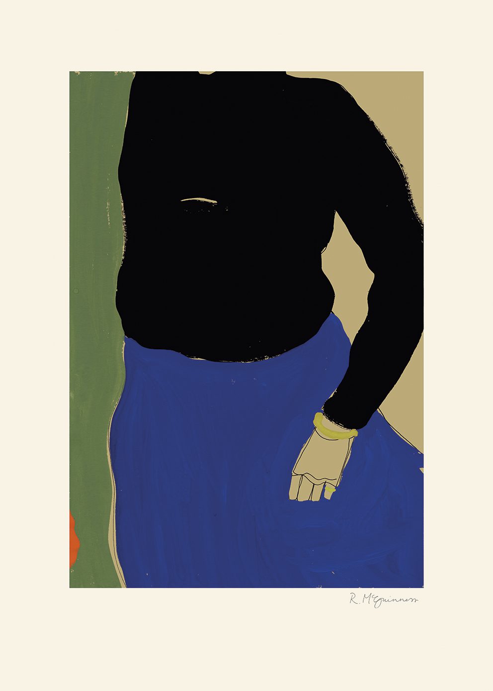 The Poster Club Black Top Blue Skirt Poster 30x40 cm Blau