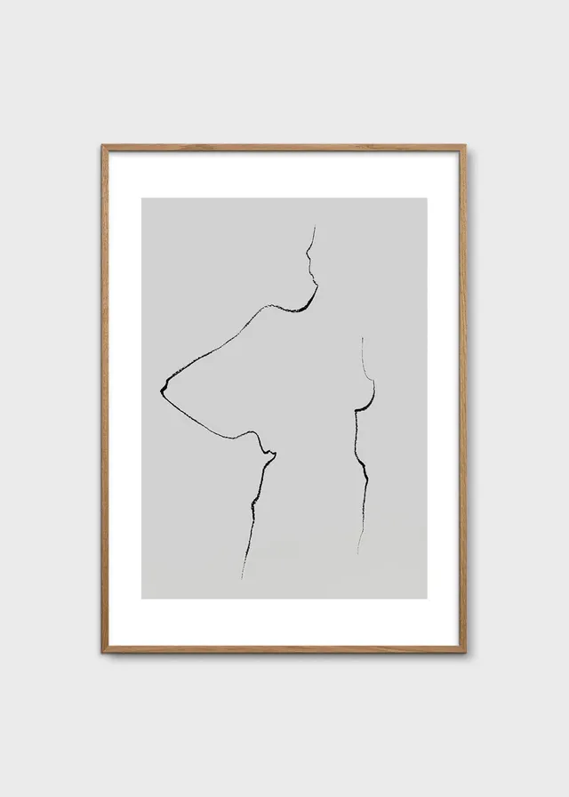 The Poster Club Art Prints Charlotte Poster 30x40 cm grau