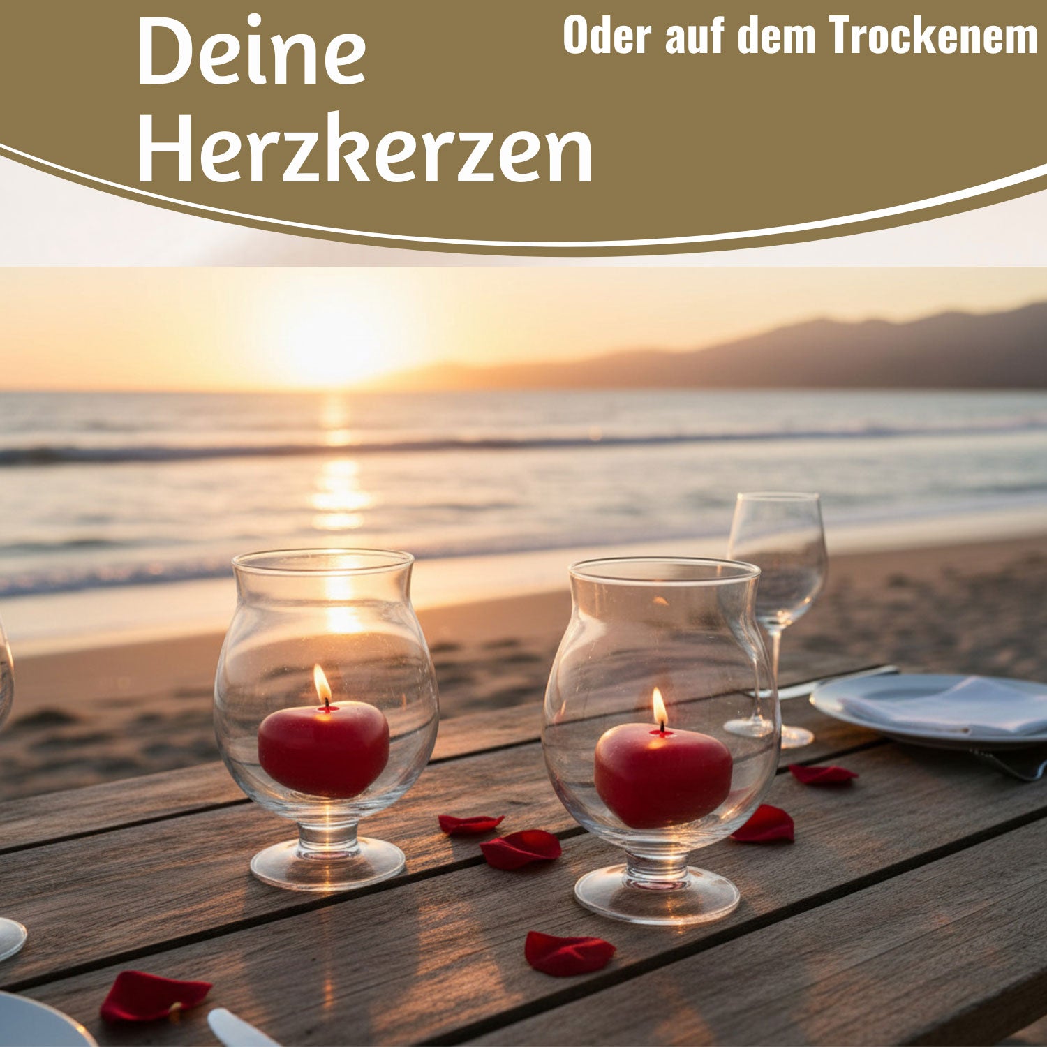 LS-LebenStil Ribe Herzkerze rot 5,5x4cm 2er Set