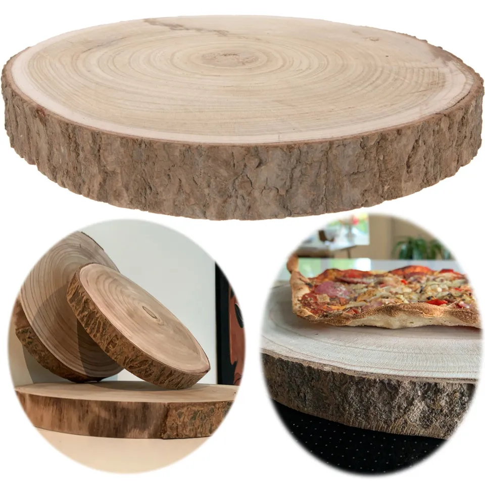 LS-LebenStil Küche & Haushalt XL Rindenbrett Holzscheibe 28-34 cm Natur