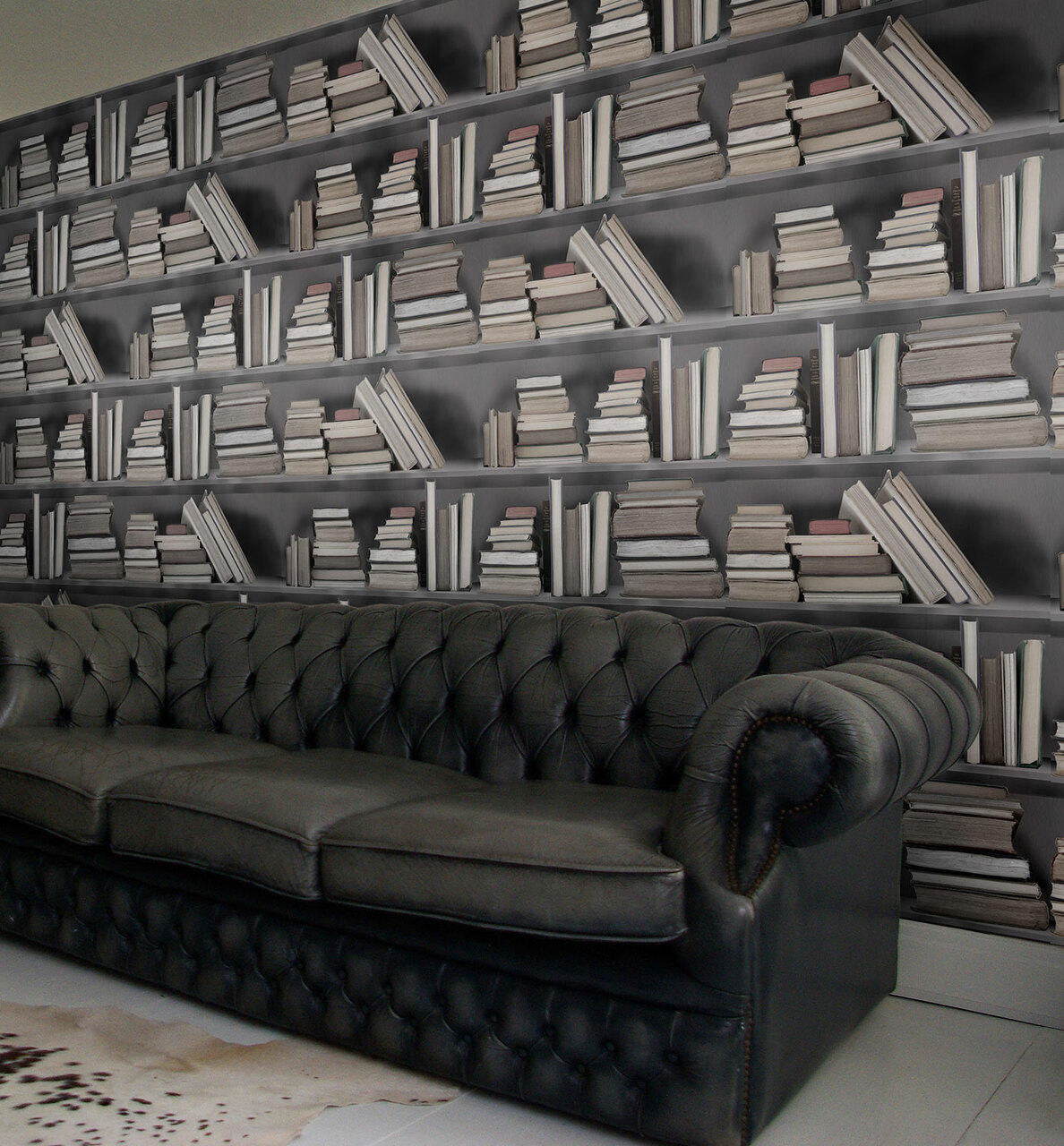 Mineheart Vintage Bookshelf Tapete Bücherregal Rolle Vintage