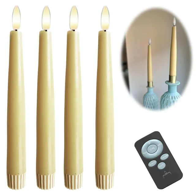 IB Laursen Ribe LED Stabkerzen Vanille 26 cm 4er Set Timer