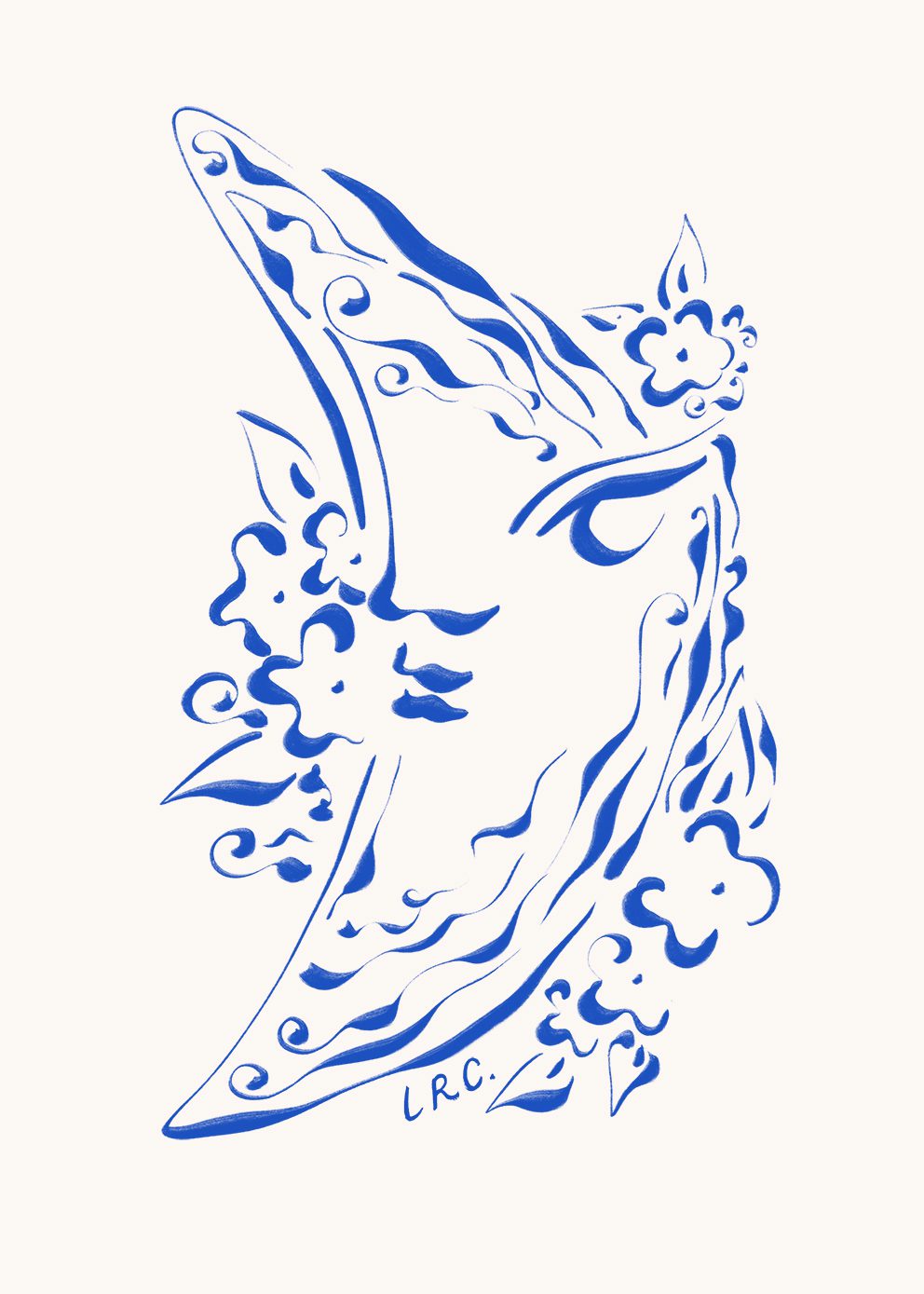 The Poster Club Dreaming Moon Poster 30x40 cm blau