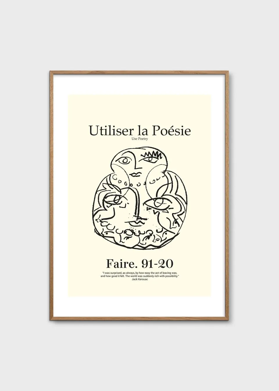 The Poster Club Poesie Poster 30x40 cm beige