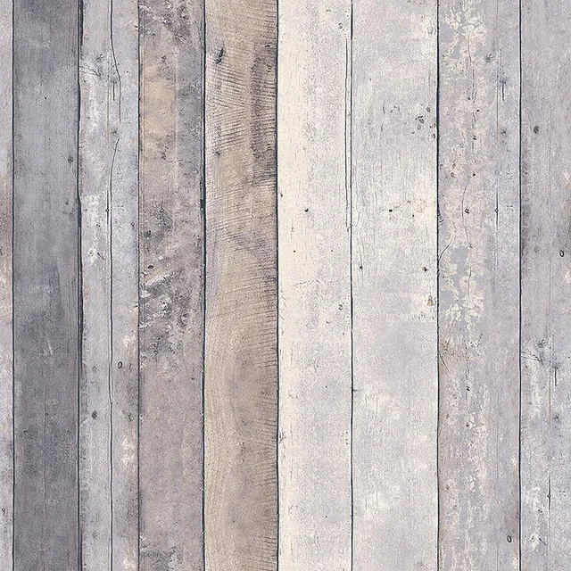Mineheart Wallpaper Rustic Wood Tapete Grau Beige Holzoptik