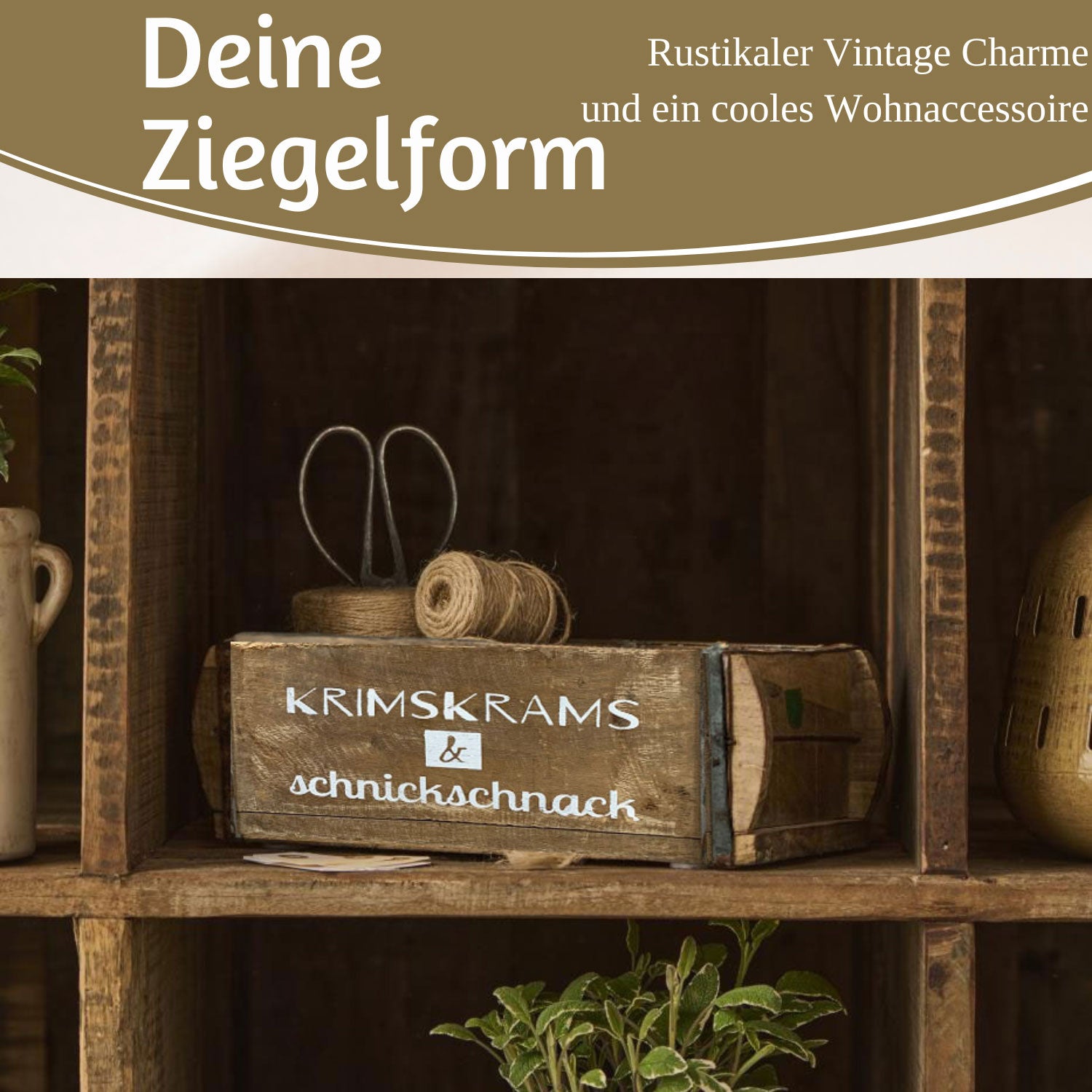 LS-LebenStil Möbel & Wohnen Ziegelform Unika 31x15cm Holzbox