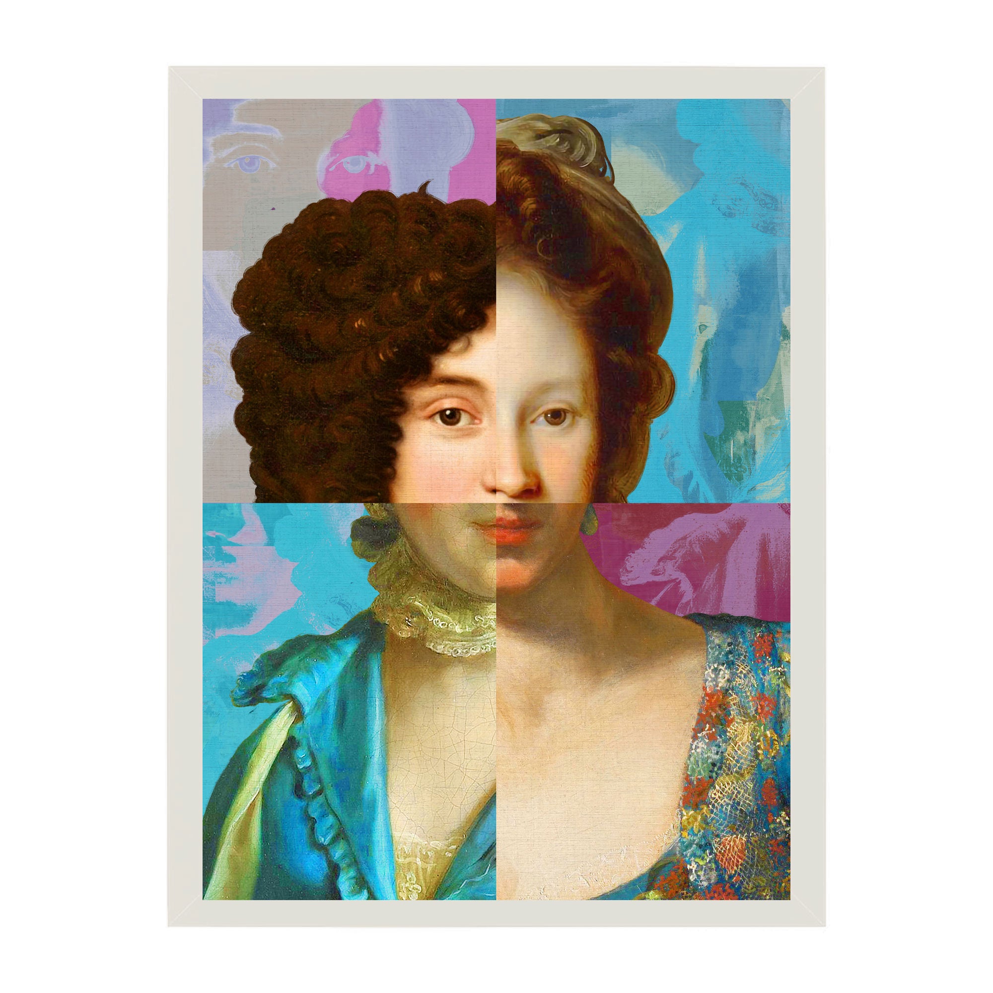 Mineheart Lady Puzzled Poster Blaues Kleid 30x41 cm