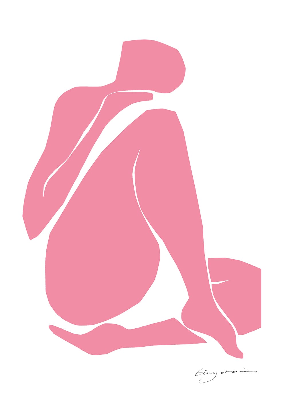The Poster Club Art Prints Mauve Intimacy Poster A4 rosa