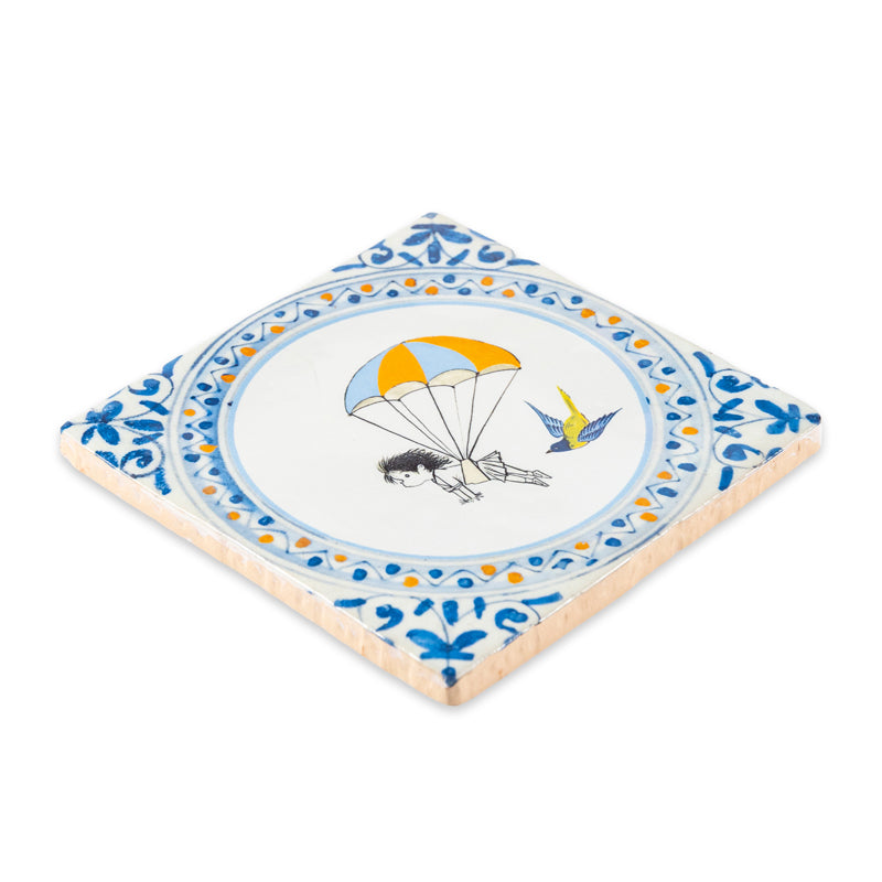 Storytiles Delft Blue Droomvlucht Wandfliese Vogel 10x10 cm