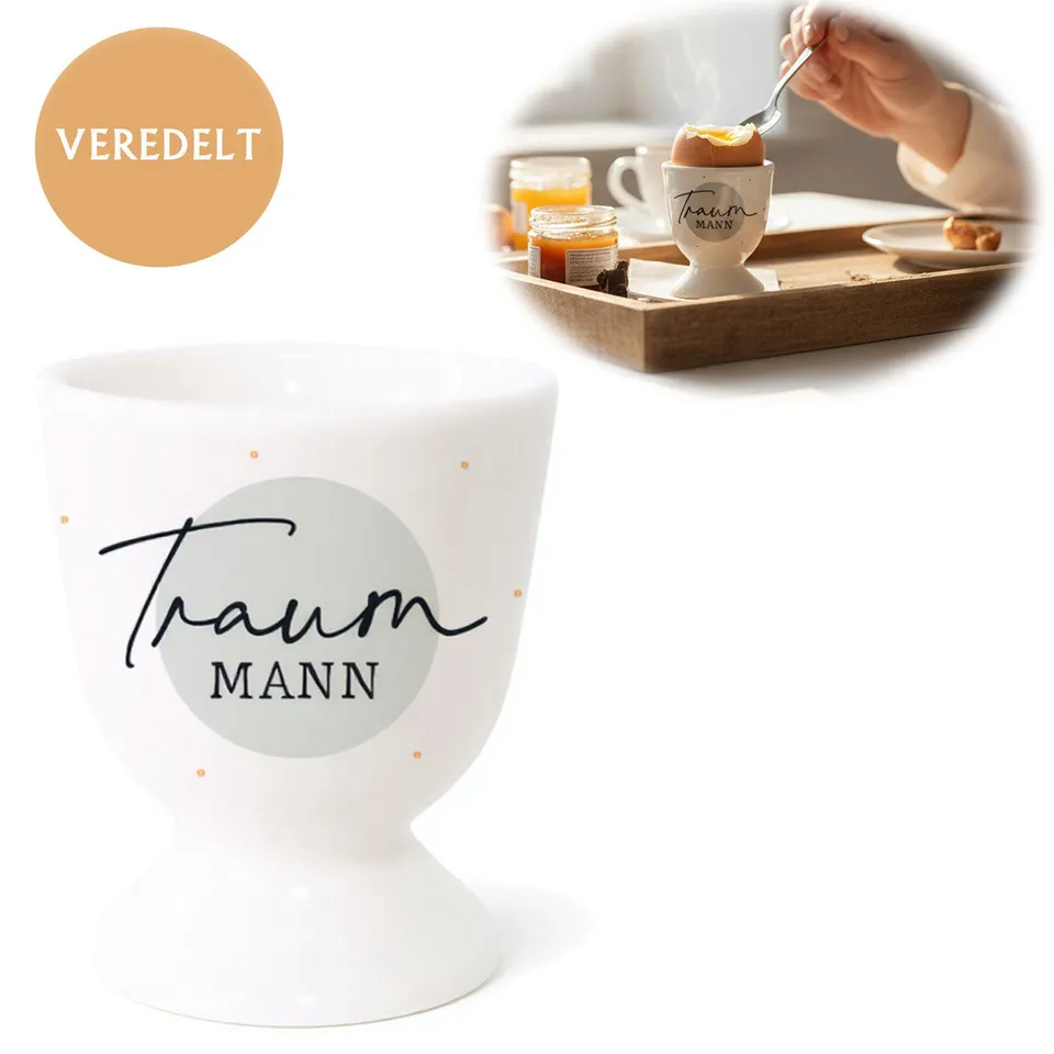LS-LebenStil Küche Eierbecher Traummann Echt-Gold Porzellan