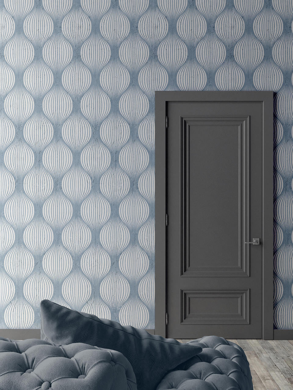 Mineheart Navy Geometric Bulbs Tapete Blau A3 Muster