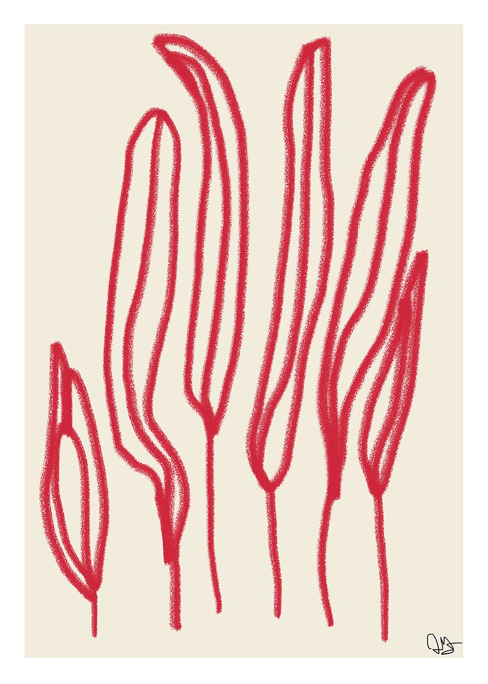 The Poster Club Art Prints Vass Poster 30x40 cm beige rot