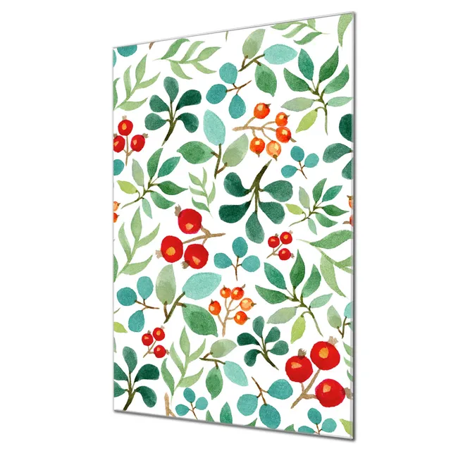 Banjado Magnettafel Beeren und Blätter Magnetboard 60x40