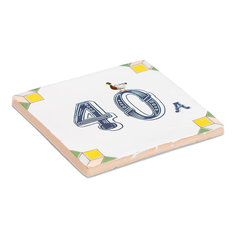 StoryTiles Delft Blue t Eendje telt Jubiläum Fliese S 10x10 Zahl