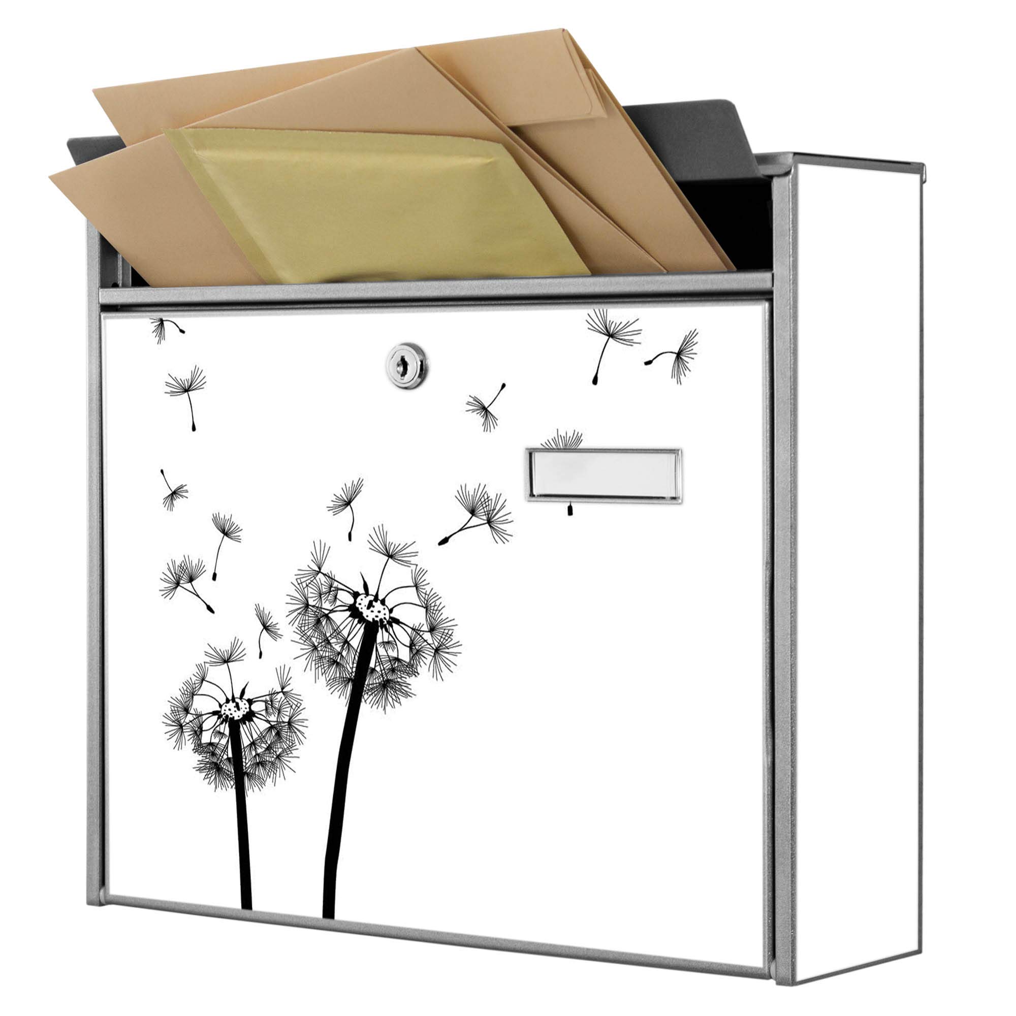 Banjado Briefkasten Pusteblume 2 Briefkasten Silbergrau A4
