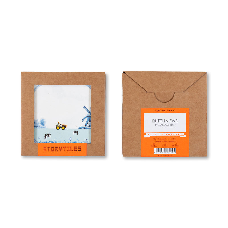 StoryTiles Delft Blue Hollands Glorie Fliese 10x10 cm Kuh