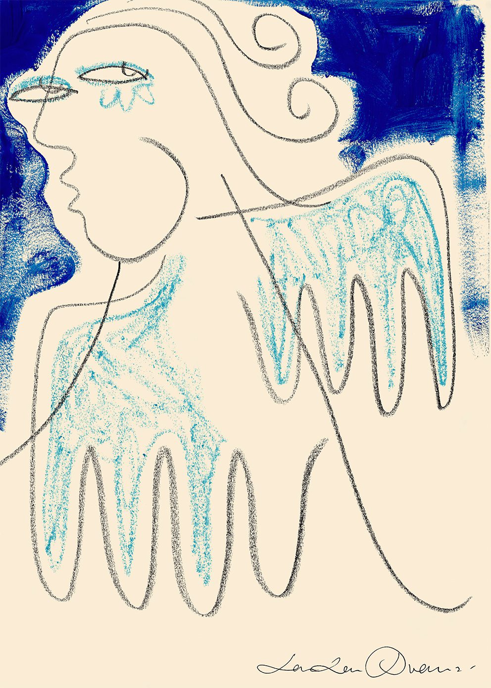 The Poster Club Guardian Angel Poster 30x40 cm beige