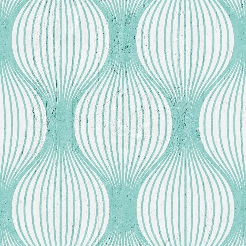 Mineheart Geometric Bulbs Tapete Aquamarin Vlies 52x1000 cm