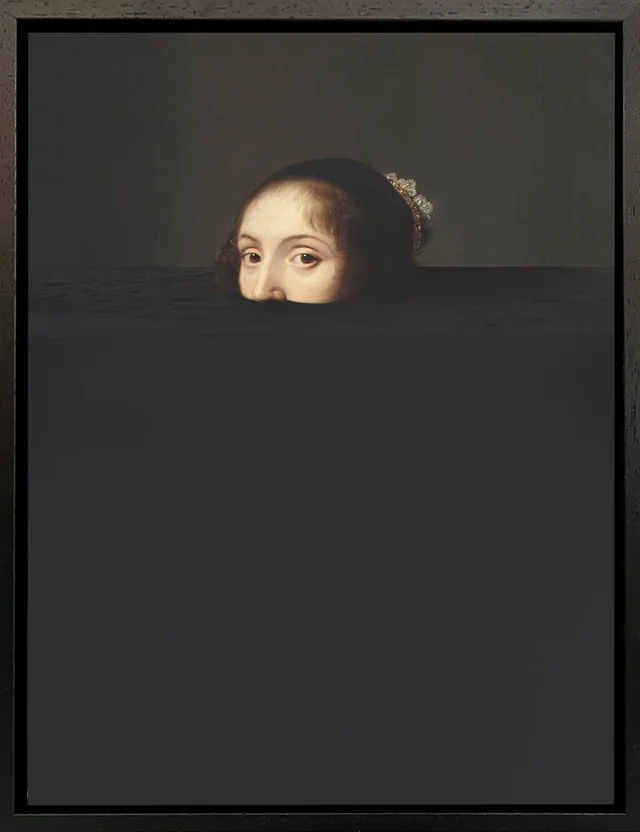 Mineheart Submerged 6 Black Lady Wandbild 30x41cm schwarz