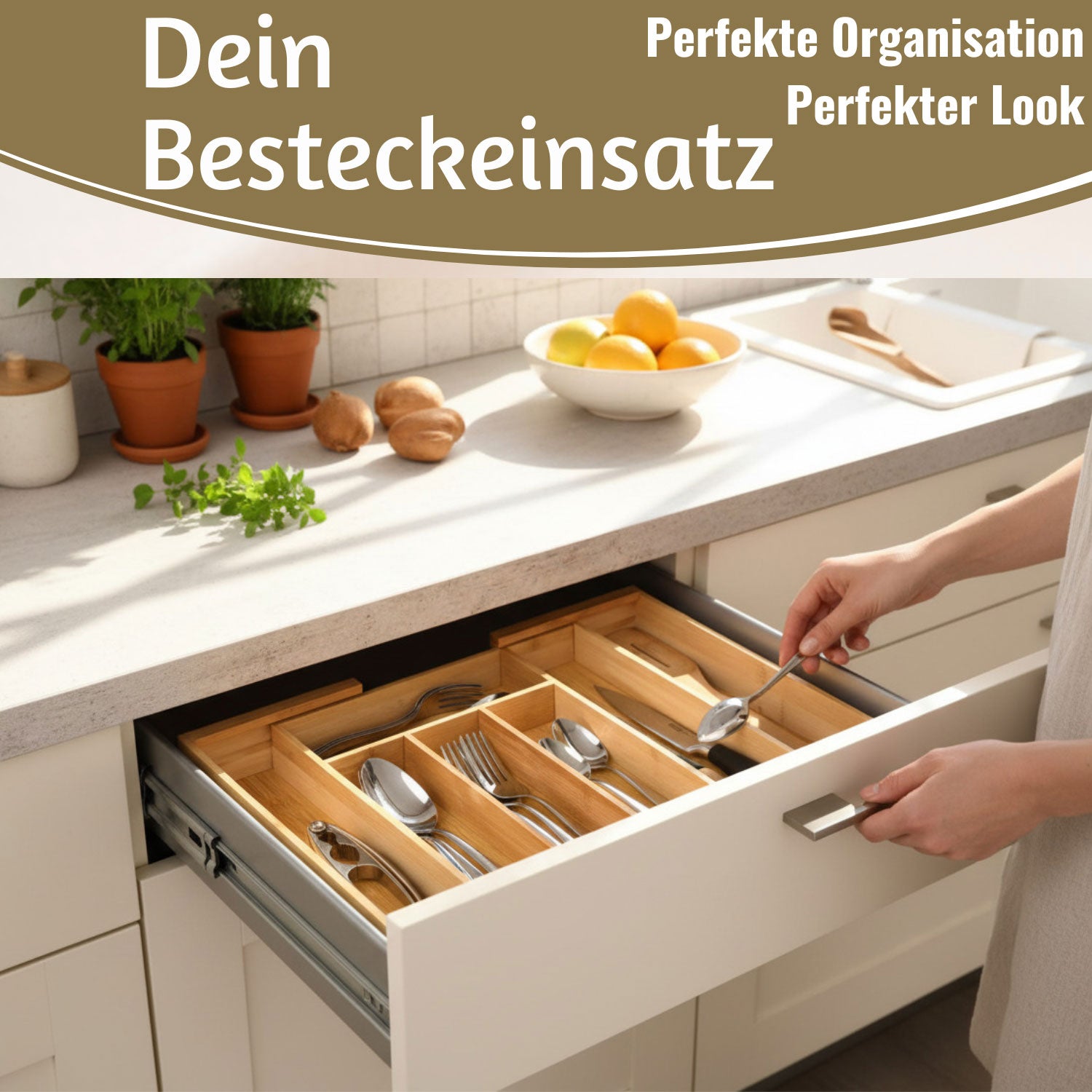 LS-LebenStil Küche & Haushalt Besteckkasten Holz 28-45cm