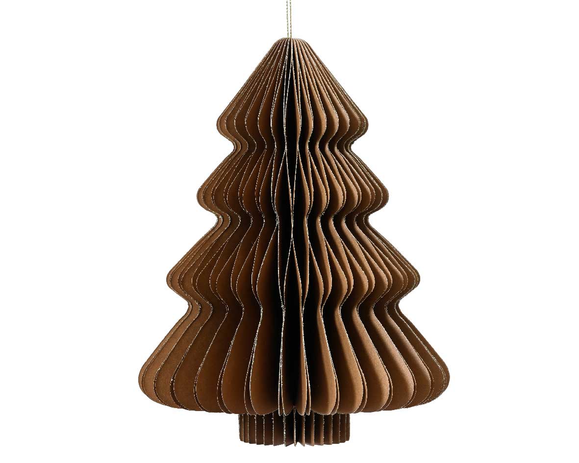 LS-LebenStil Möbel & Wohnen Papier-Tannenbaum 15x11cm braun Weihnachtsdeko