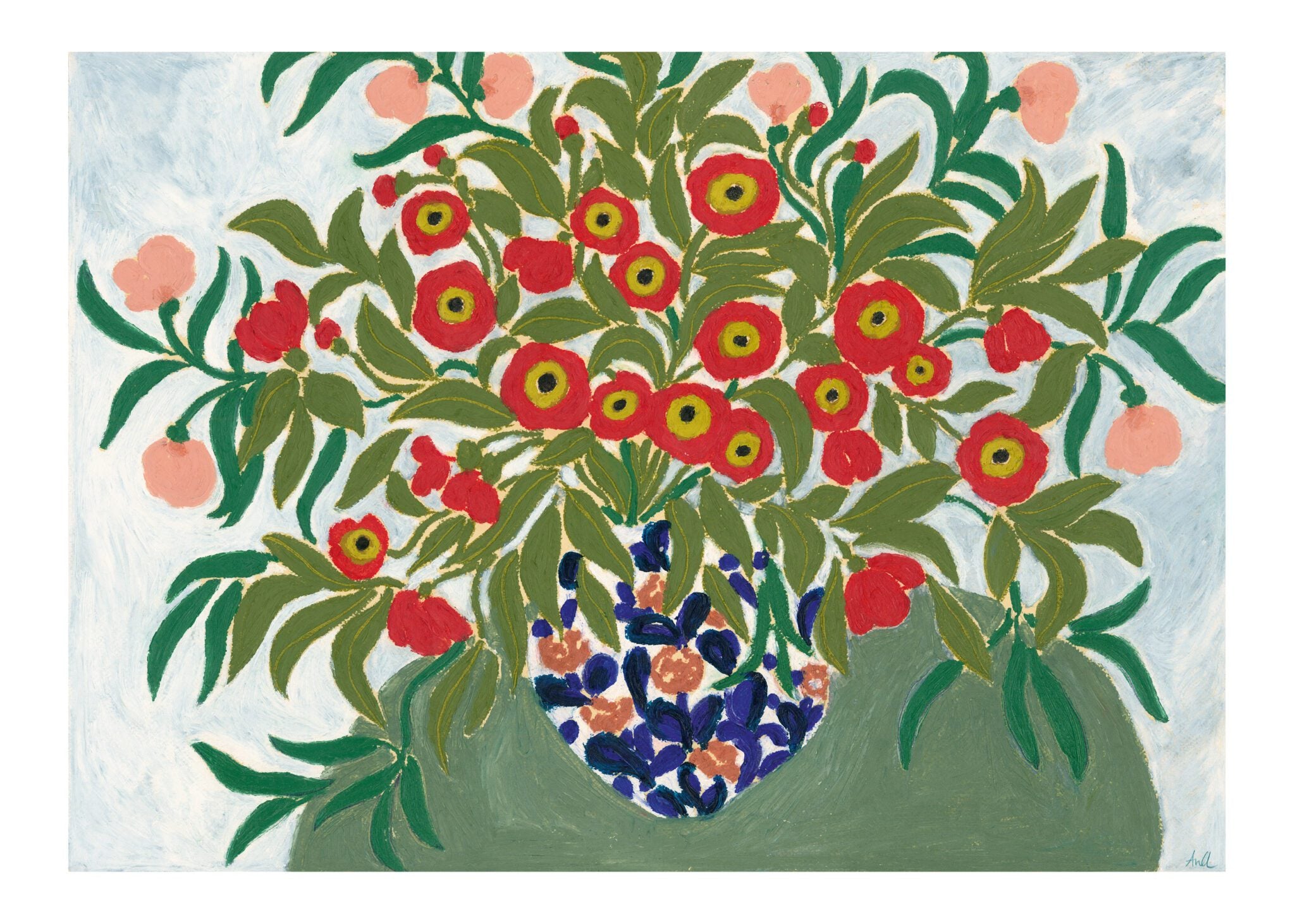 The Poster Club Art Prints Table Flowers Poster A4 botanisch