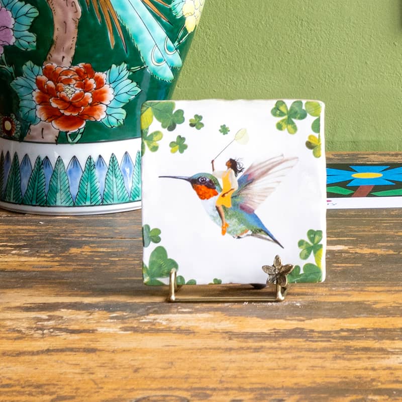 Storytiles Delft Blue Geluksvogel Fliese Glück 13x13 cm