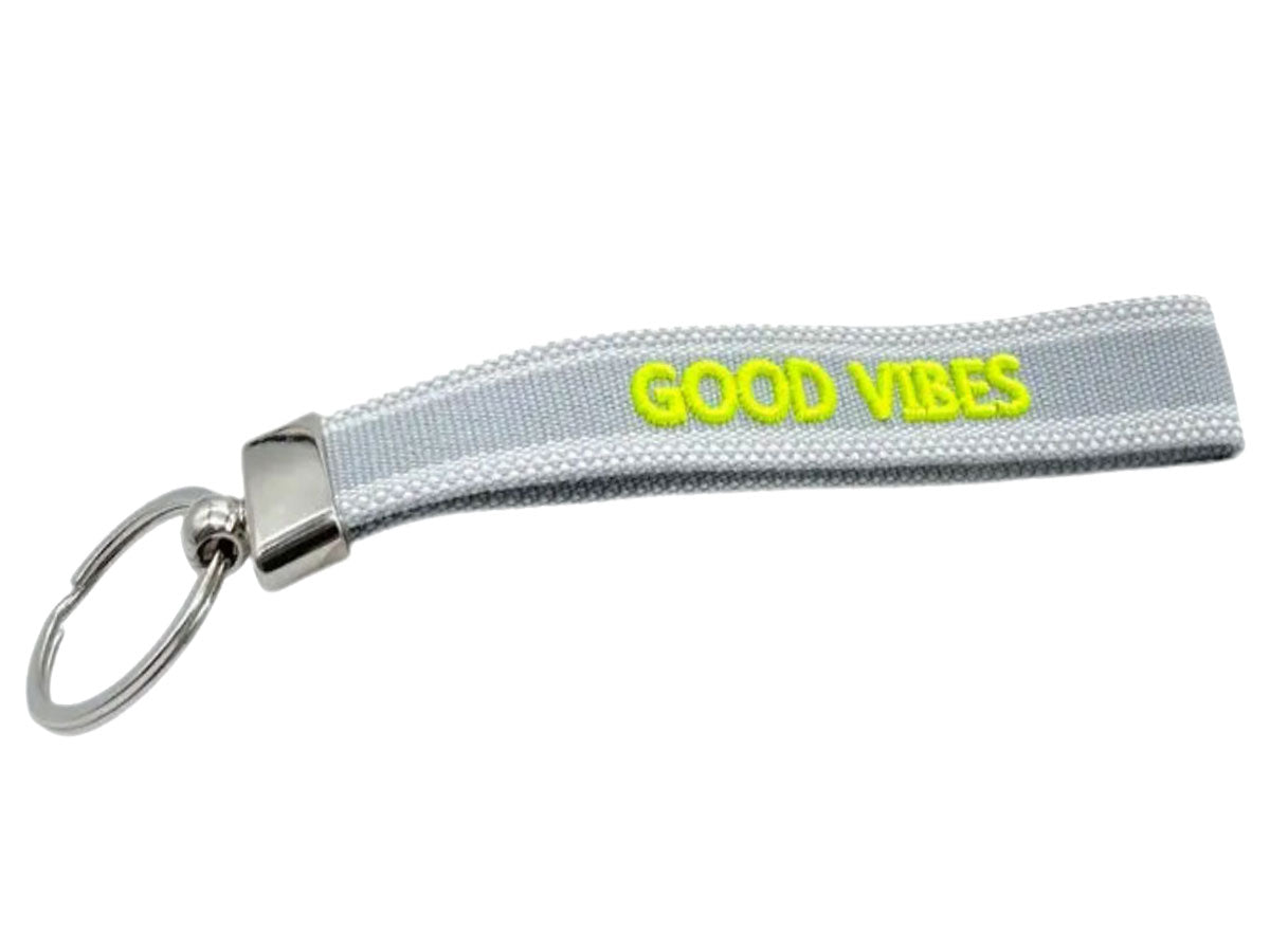 LS-LebenStil Uhren & Schmuck Schlüsselanhänger Good Vibes Stoffband