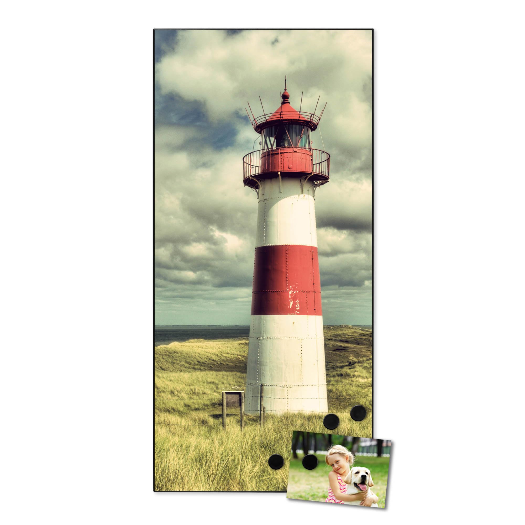 Banjado Magnettafel 37x78 cm Magnetwand Leuchtturm Sylt
