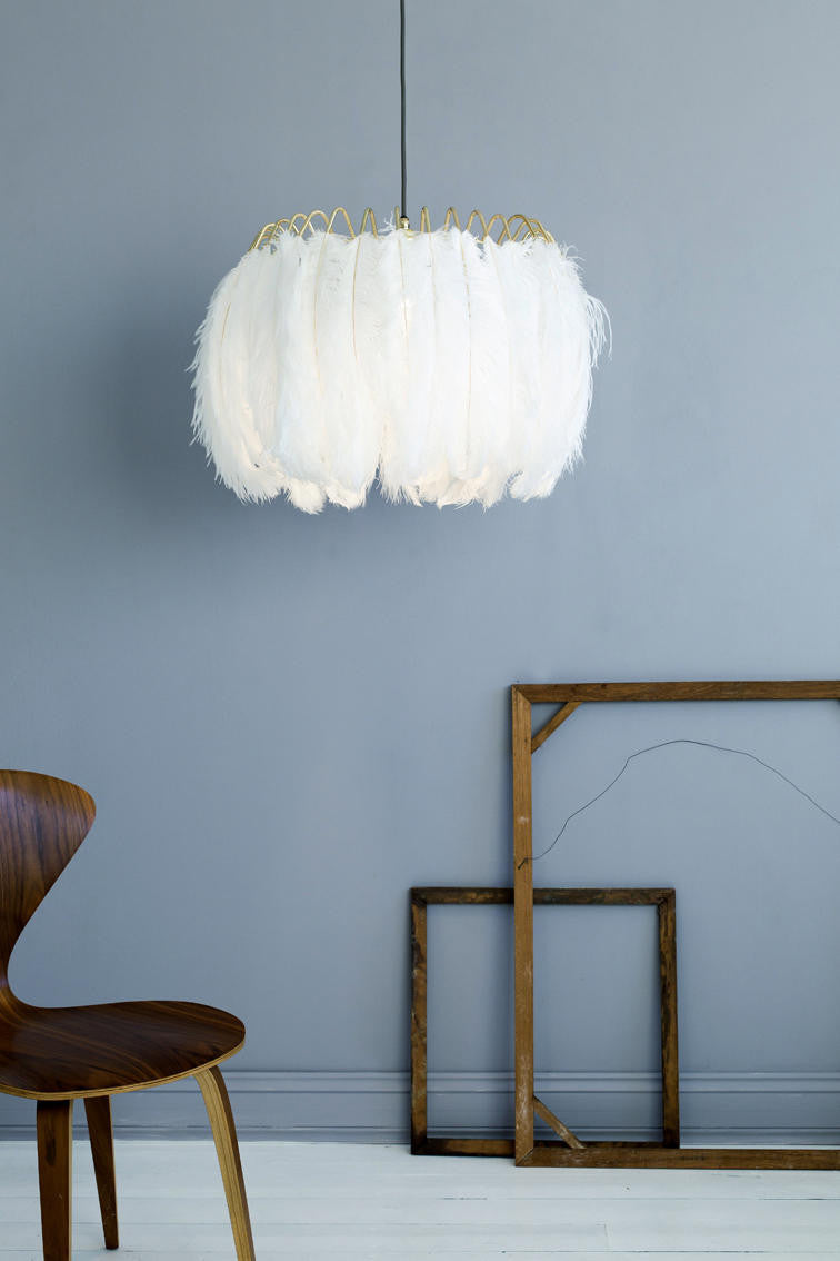 Mineheart Lighting Feather Pendant Lamp Pendelleuchte Weiß Federn