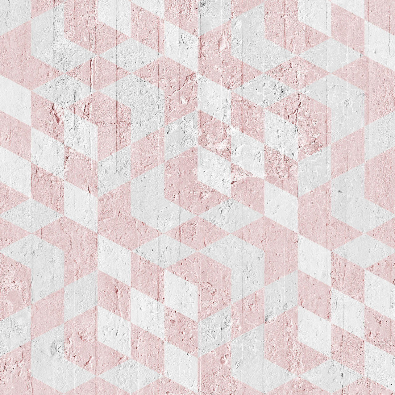 Mineheart Pink Geometric Cubes Tapete A3-Muster Rosa