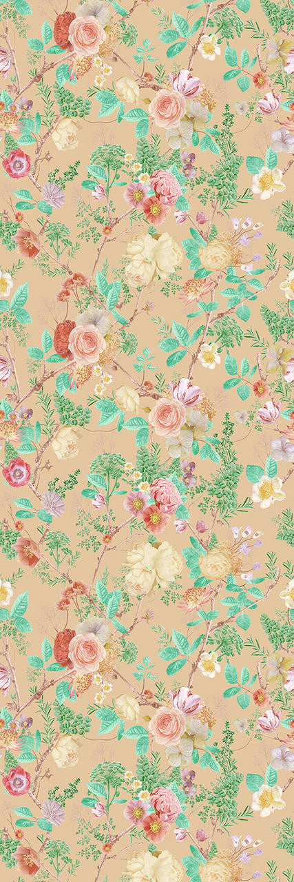 Mineheart Wallpaper Floral Spring Tapete Pfirsich Orange
