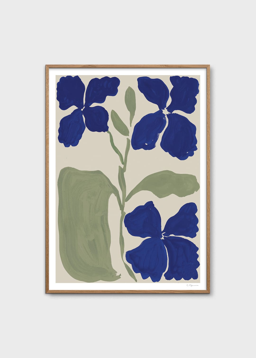 The Poster Club Art Prints Flowers Poster 30x40 cm blau