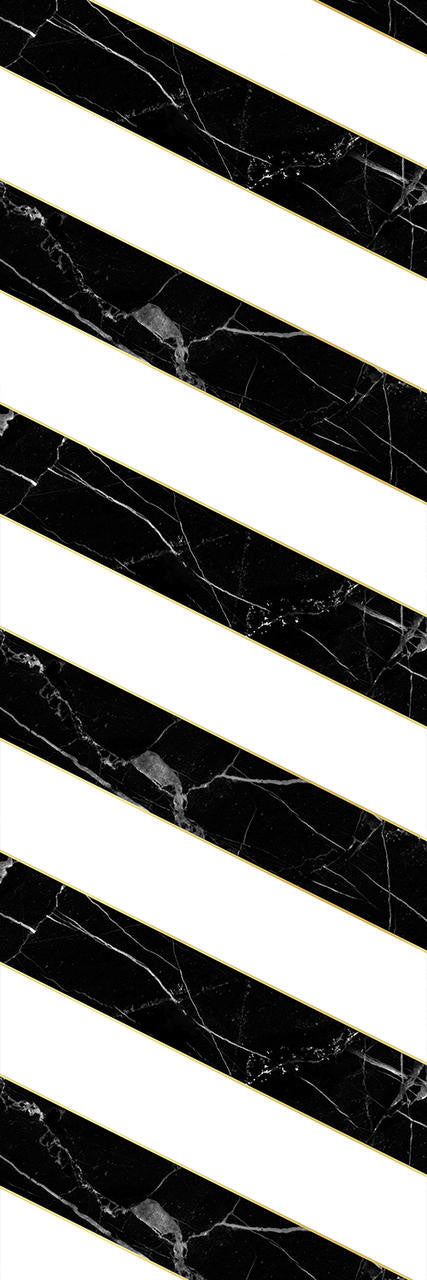 Mineheart Wallpaper Diagonal Marble Tapete Schwarz-Weiß A3 Muster