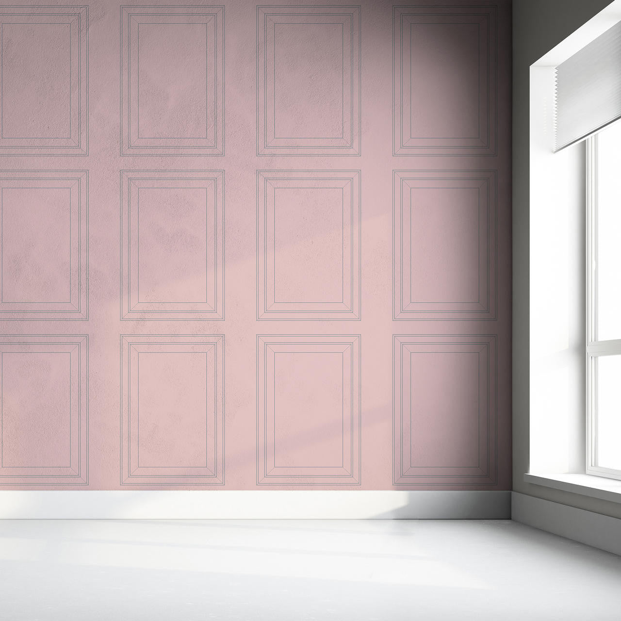 Mineheart Wallpaper Pink Grey Panel Outline Tapete Rosa Grau