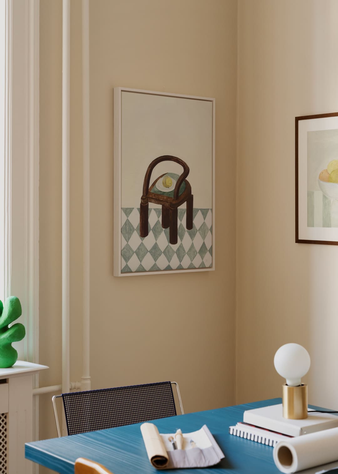 The Poster Club Art Prints Chair with Fruit Canvas 50x70 beige