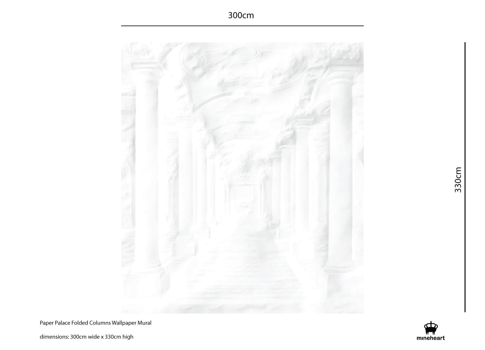 Mineheart Paper Palace Folded Columns Fototapete Weiß A3 Muster