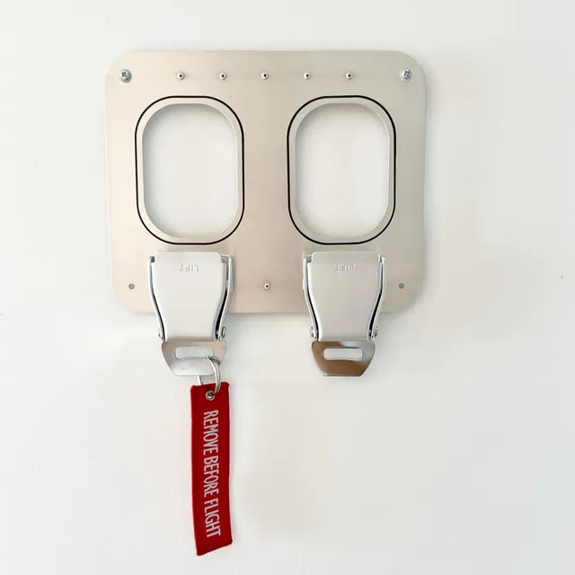 aircraftwindows Key Holder 2er Schlüsselbrett Alu Gurtschnalle Standard