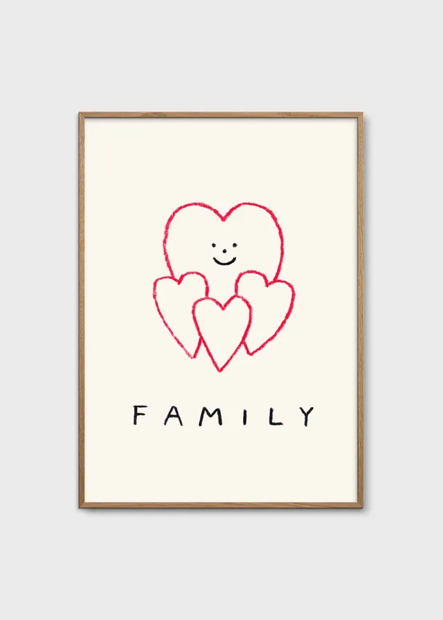 The Poster Club Family Kunstdruck 30x40 cm Linien Rot